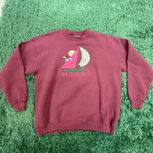 Cozy San Francisco California - Deep Burgundy Crewneck - VTG 90s City Pullover